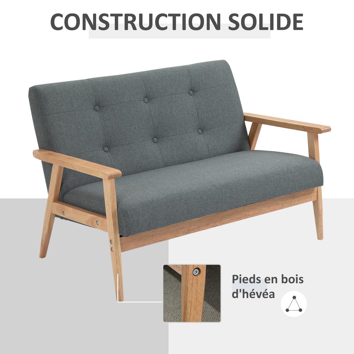 SOFA Vrythar 115/67/73cm - Dunkelgrau, Textil (67/73/115cm) - ZMH