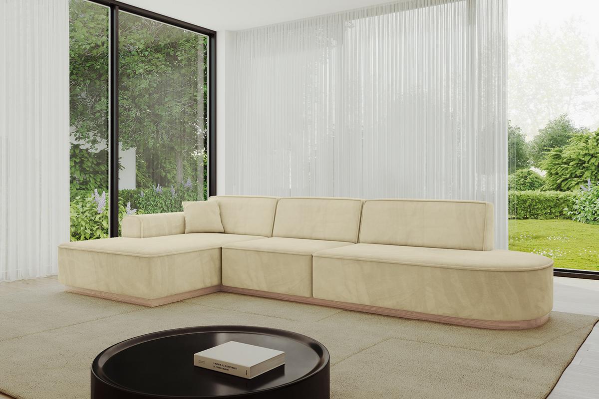 ECKSOFA Ottomane Links IREA-L2 - 327x165x80 cm Beige - Taupe, Holzwerkstoff/Textil (327/165cm) - ALTDECOR