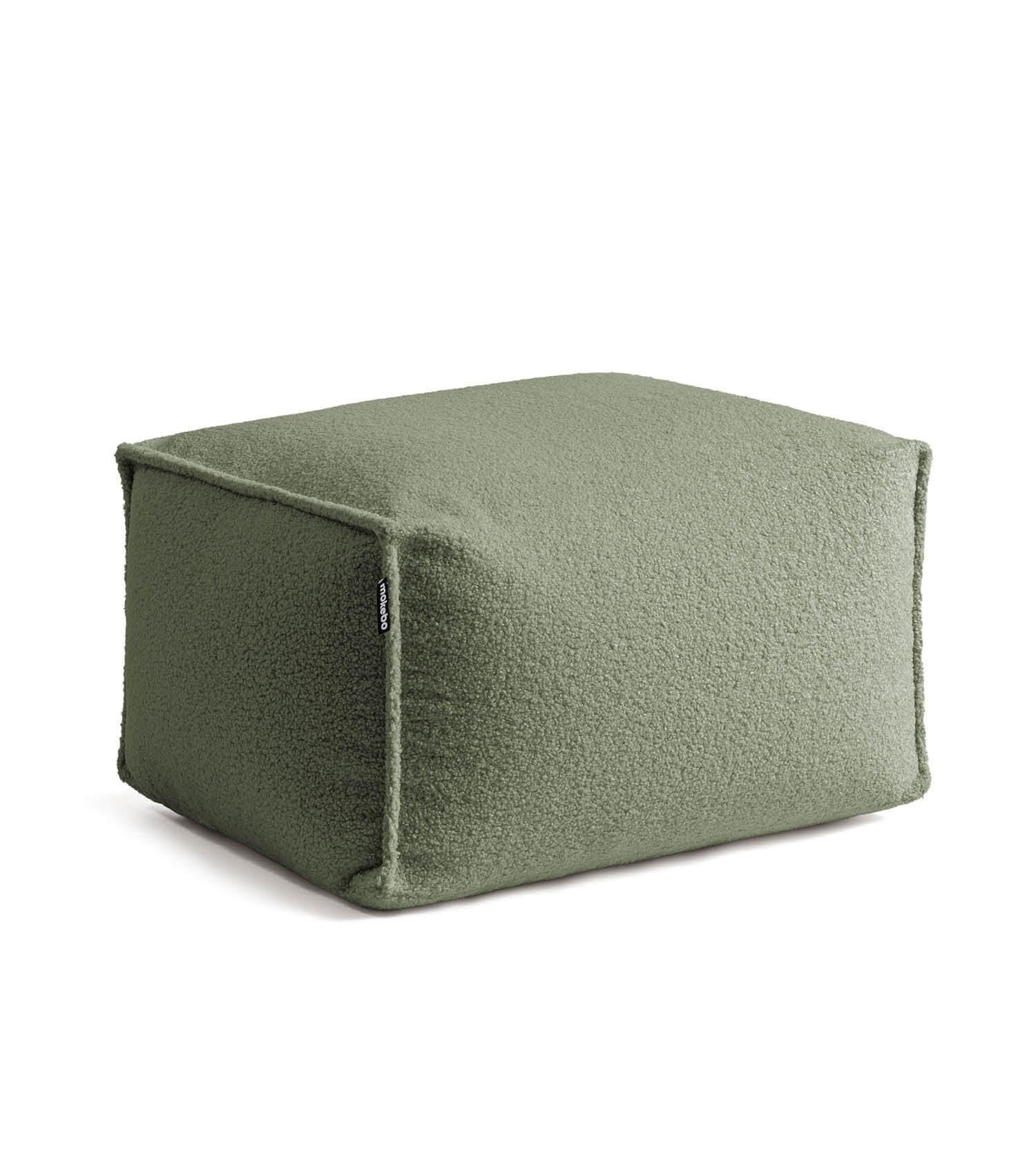 POUF Bouclé Block - Grün, Textil (55/65/35cm) - Mokebo