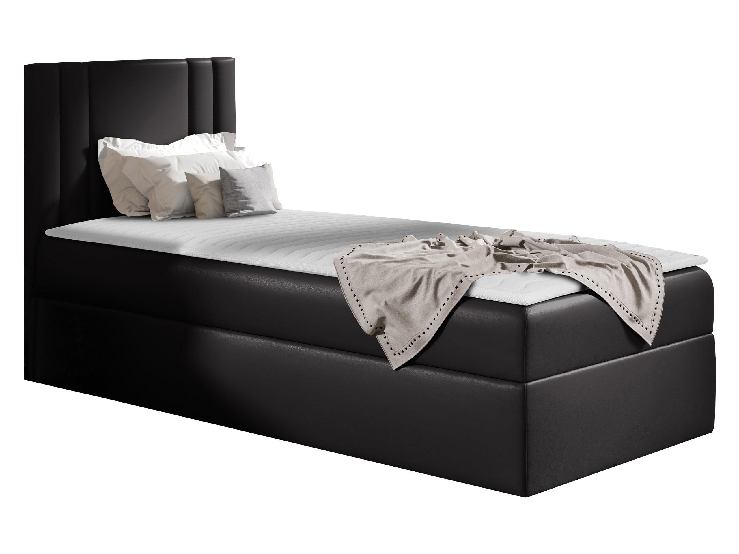 BOXBETT Carmen Mini, Seite zum Öffnen des Bettkastens: Links - H3 - Schwarz, Holz (90/200cm) - MIRJAN24