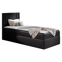 BOXBETT Carmen Mini, Seite zum Öffnen des Bettkastens: Links - H3 - Schwarz, Holz (90/200cm) - MIRJAN24