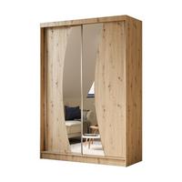 SCHWEBETÜRENSCHRANK VOCE 150/216/61 cm 2-türig mit Spiegel Eiche Artisan - Eiche Artisan, Holzwerkstoff (150/216/61cm) - MASSENO