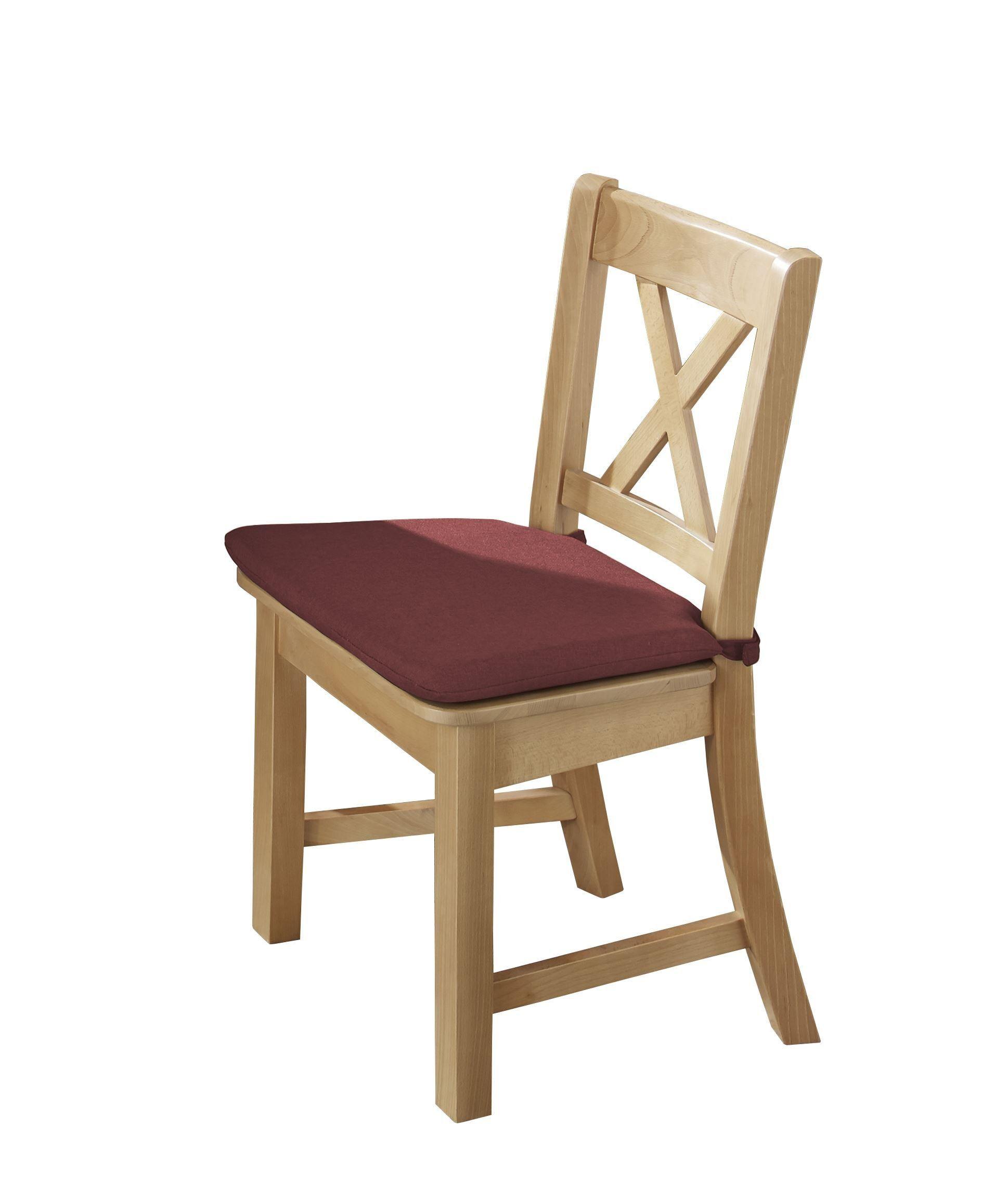 ESSZIMMERSTUHL (2er-Set) Deborah aus Massivholz 47 x 53 x 90 Buche/Rot - Buchefarben/Rot, Holz (47/90/53cm) - 58aufmkessel