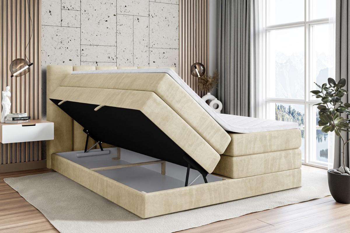 BOXSPRINGBETT BOXI1 KING - 140x200 - H3/H4 - Beige - Beige, Holzwerkstoff (140/200cm) - ALTDECOR