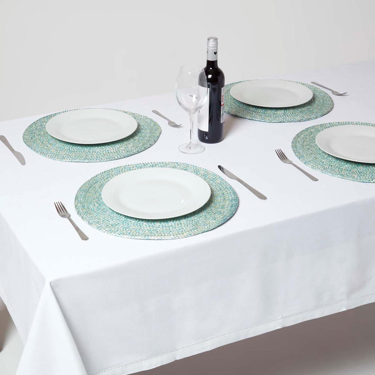 TISCHSET grün im 4er-Set, Platzsets rund geflochten, 40 cm - Grün, Textil (40/40cm) - Homescapes