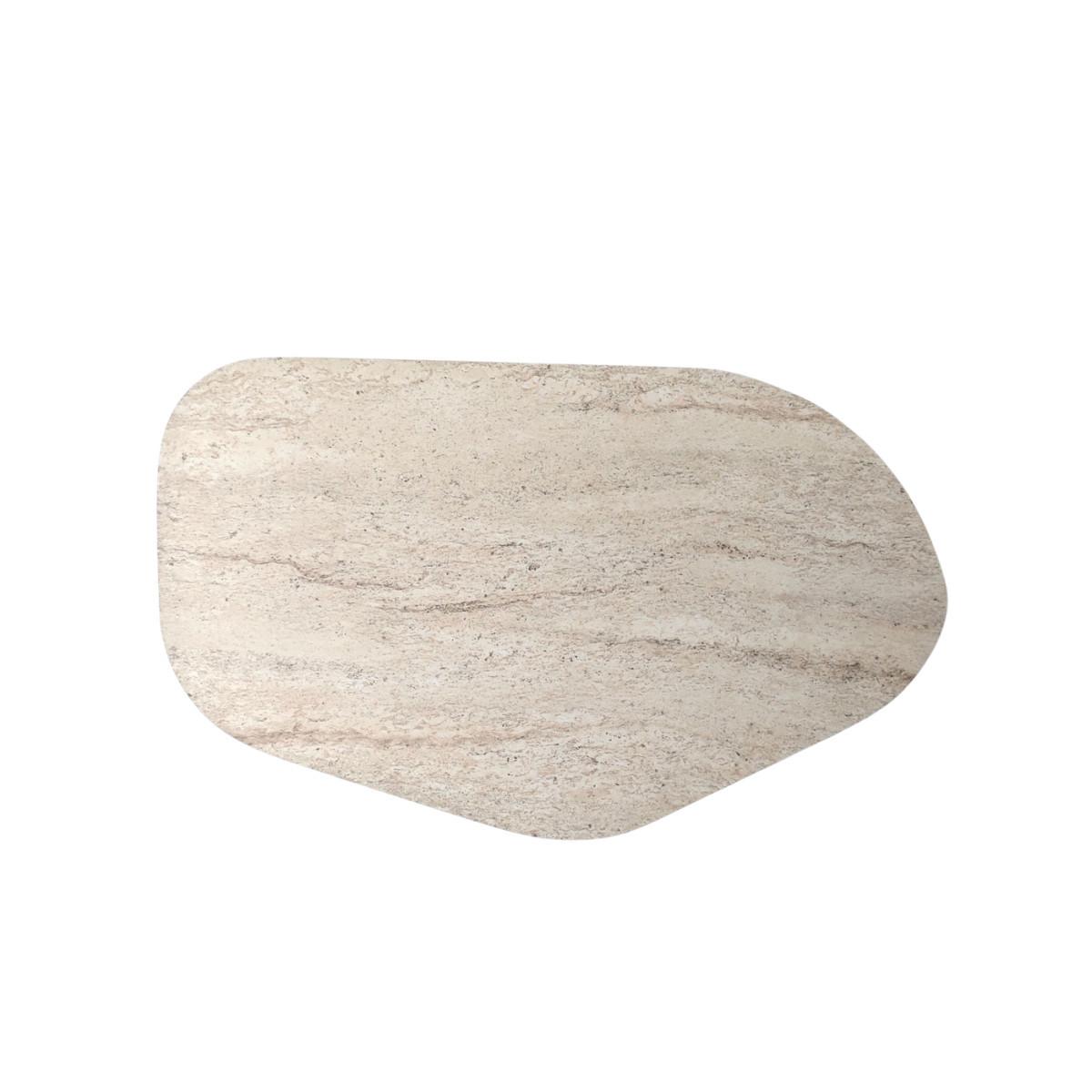 COUCHTISCH mit organisch geformter Tischplatte und breiten Beinen 100/60/35 cm - Hellbraun/Eichefarben, Holzwerkstoff (66/60/35cm) - Calicosy