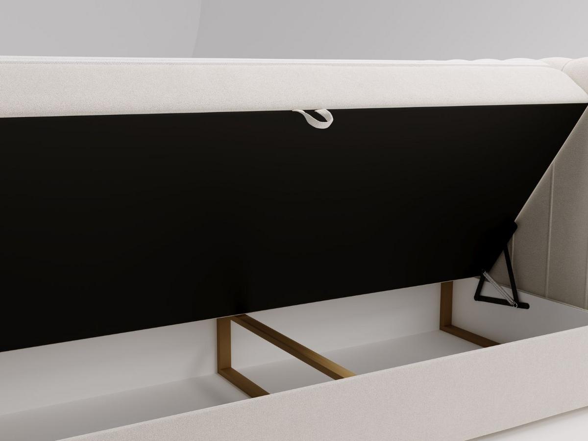 BOXBETT Osteno 180x200 Cremige - Creme, Holz/Textil (180/200cm) - Graingold