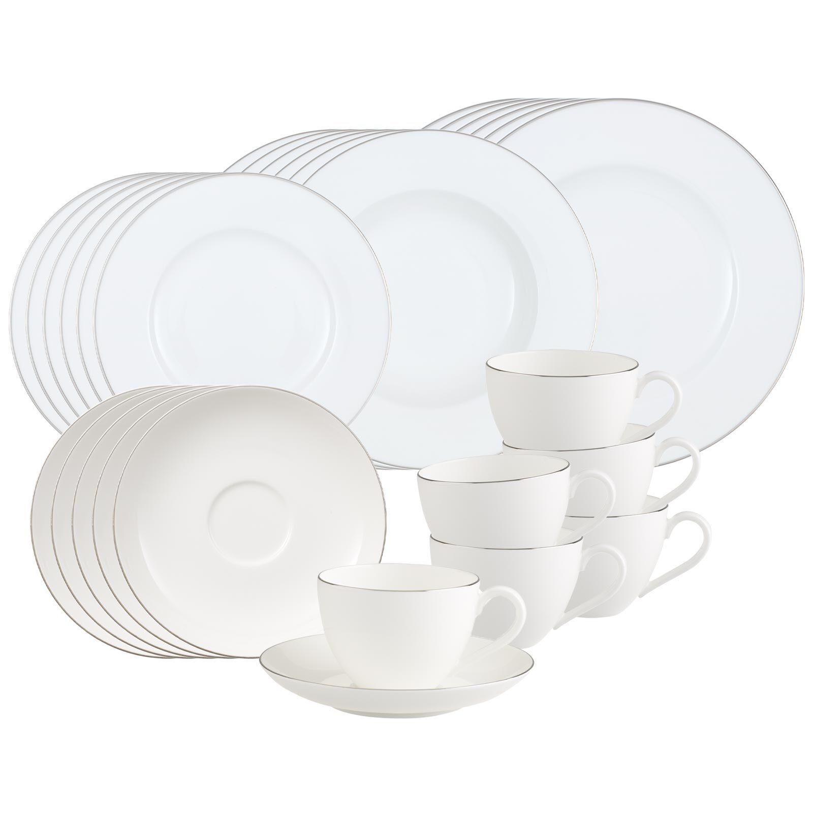KOMBISERVICE Anmut Platinum No.1 weiß 30-tlg. - Weiß, Keramik (2/2/2cm) - Villeroy & Boch