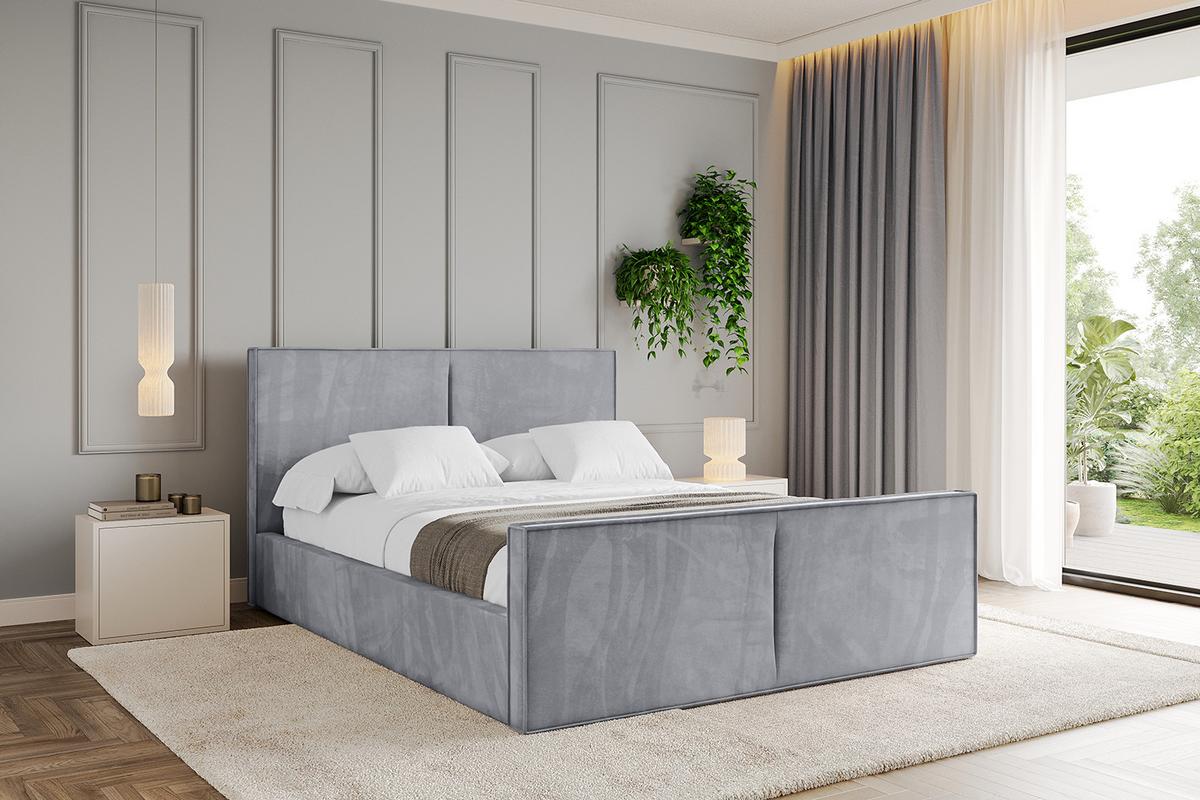 POLSTERBETT mit Bettkasten, Fußteil und Lattenrost, Boxbett ohne Matratze - VANTO-Z 180x200 Hellgrau - Hellgrau, Holzwerkstoff/Textil (180/200cm) - ALTDECOR