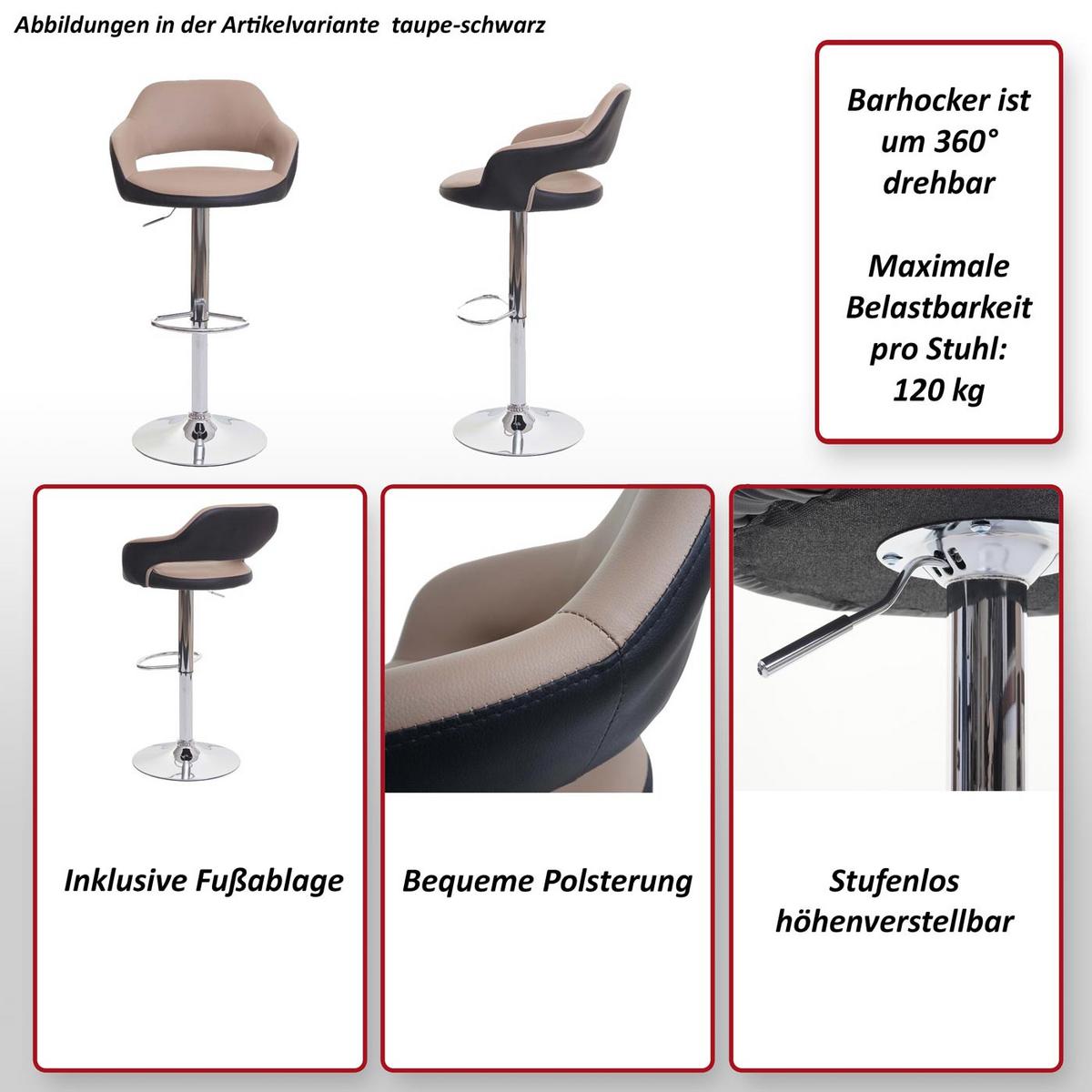BARHOCKER Grau, Schwarz 2er-Set - Schwarz/Grau, Textil (51/105/55cm) - MCW