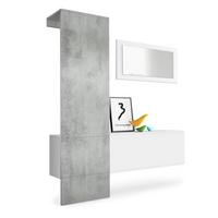GARDEROBE Carlton Paneel in Beton Oxid Optik - Hellgrau, Holzwerkstoff (156/193/35cm) - Vladon