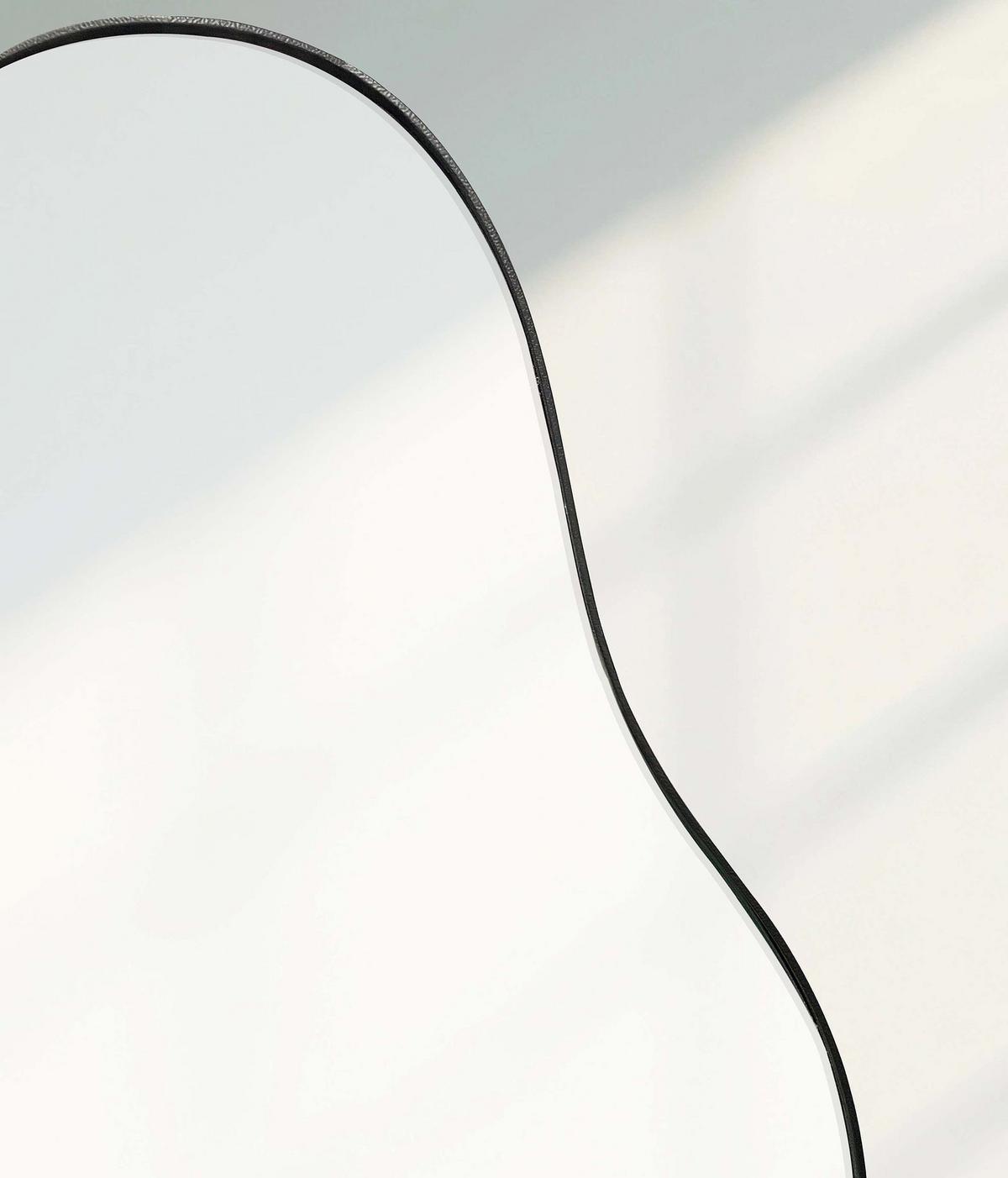 WANDSPIEGEL Asymmetrisch Metall Schwarz 40x80 cm Moderner Rahmen - Schwarz, Glas (40/80/3cm) - KADIMA DESIGN