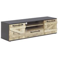 TV-MÖBEL Hellbraun, Schwarz SALTER 40/150/43 cm - Hellbraun, Holzwerkstoff (150/43/40cm) - Beliani