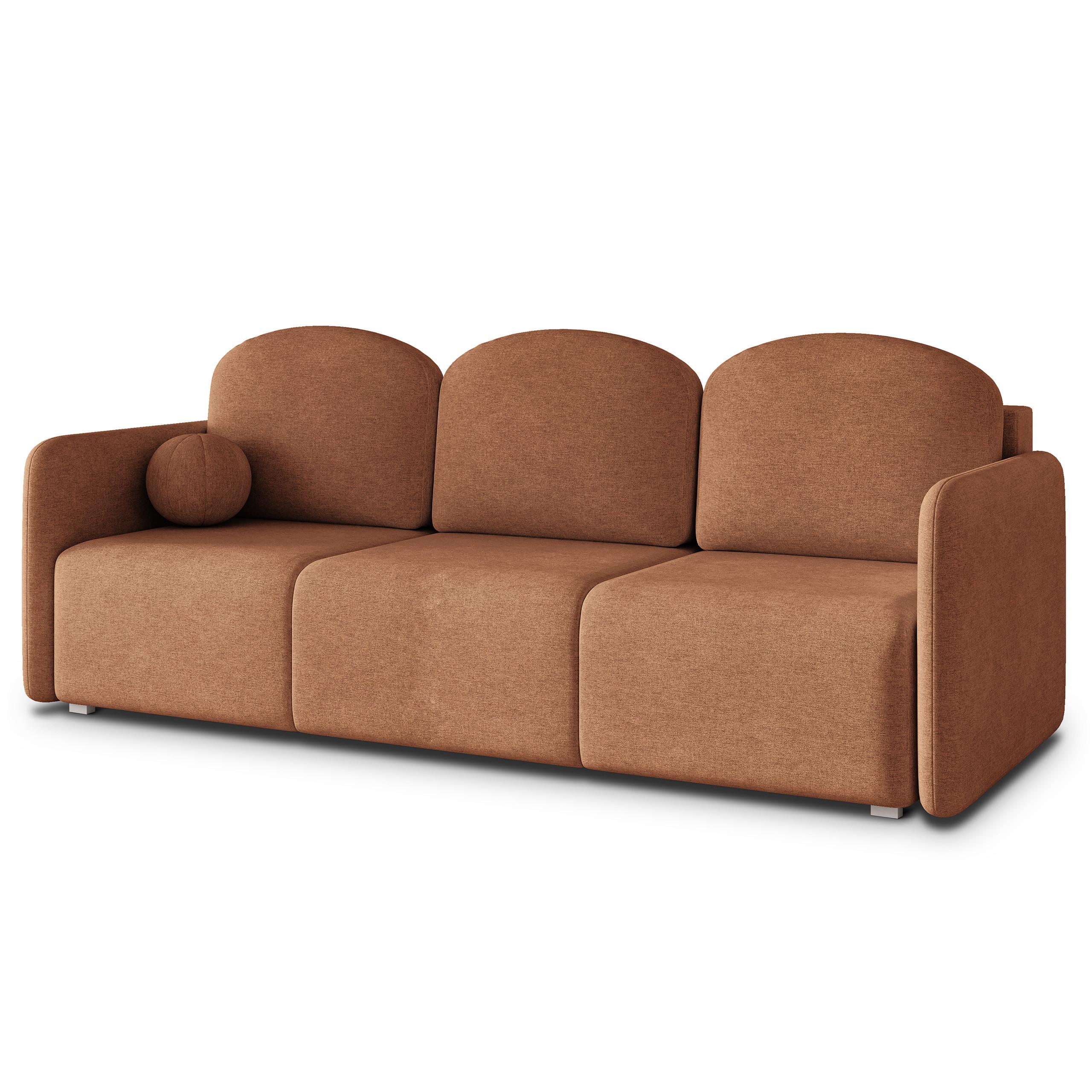 BETTSOFA SUVI III NV Orange Geflochtener Stoff mit Schlaffunktion - Orange, Textil (90/85/220cm) - MASSENO