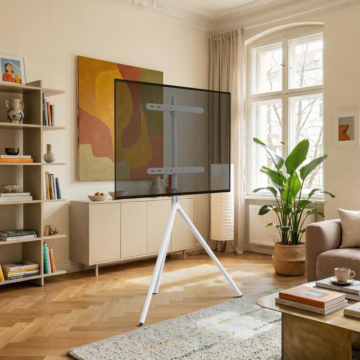 TV-HALTERUNG Valle - Weiß, Kunststoff/Metall (85.5/137/46.5cm) - pro.tec