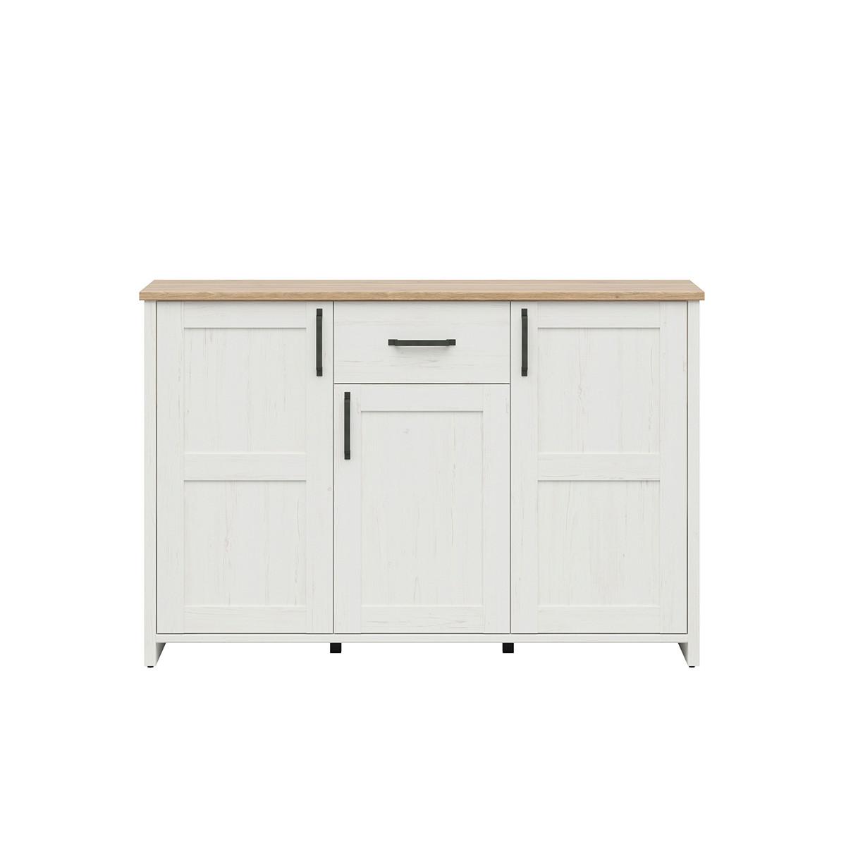 SIDEBOARD Aksel Weiß und Holz - Weiß, Holzwerkstoff (148/99/43cm) - Petits-meubles