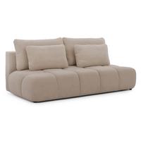 SCHLAFSOFA Belluno aus hochwertigem Dunkelbeige Plüschstoff mit Bettkasten und tiefen Steppungen in Bubble-Optik - Schwarz/Cappuccino, Holz/Kunststoff (205/87/105cm) - S-Style