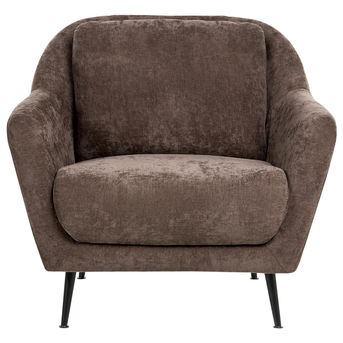 SOFA-SET 3-Sitzer Chenillegewebe Dunkelbraun Eiby - Schwarz/Braun, Textil (148/80/91cm) - Beliani
