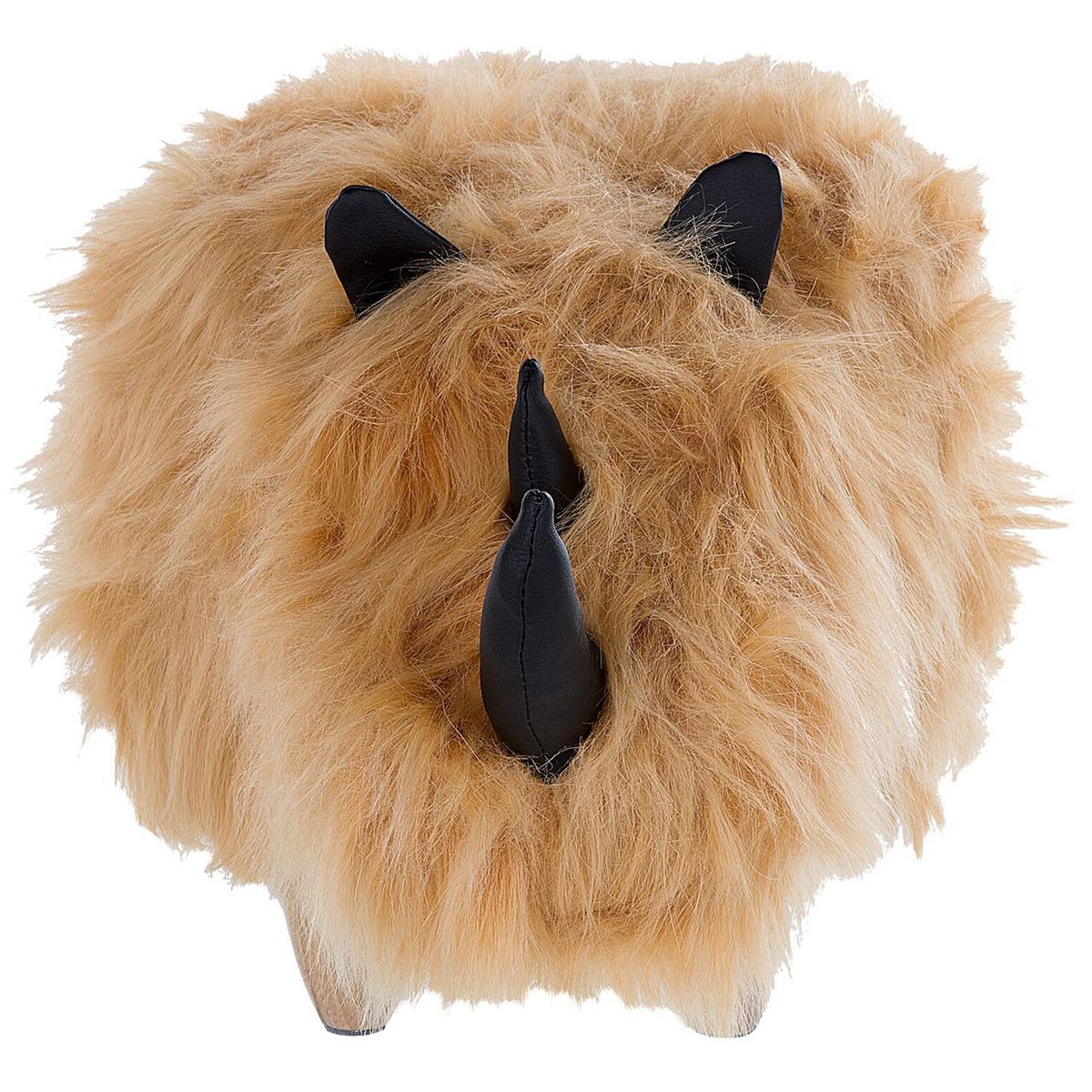 POUF Woolly 36/66/37 cm - Beige, Kunststoff/Textil (66/37/36cm) - Beliani