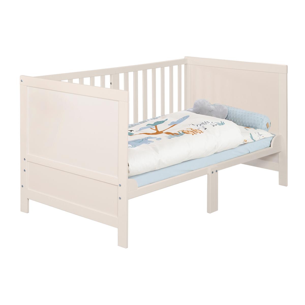 BABYBETT mit Matratze Easy Sleep 70 x 140 cm - Hellgrau, Holzwerkstoff/Textil (70/140cm) - Roba