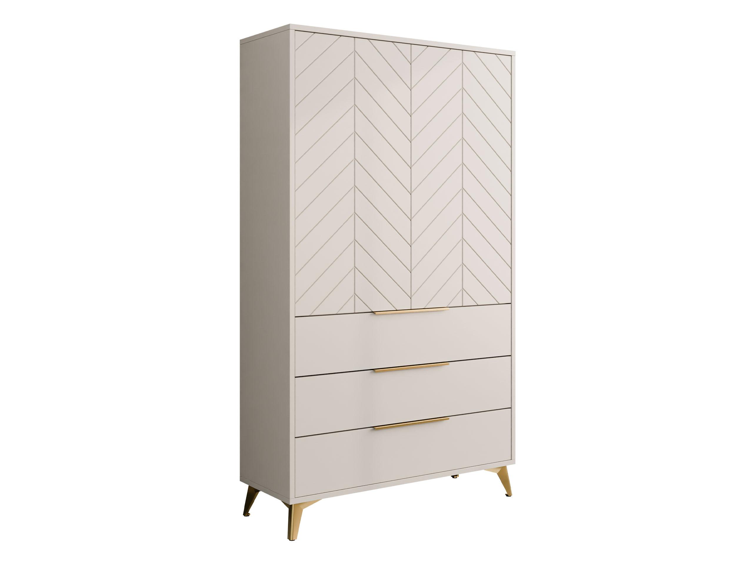 KLEIDERSCHRANK Xylix 2D3SZ - Beige/Goldfarben, Holzwerkstoff/Metall (104/180/40cm) - MIRJAN24