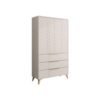 KLEIDERSCHRANK Xylix 2D3SZ - Beige/Goldfarben, Holzwerkstoff/Metall (104/180/40cm) - MIRJAN24
