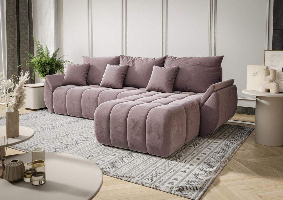 ECKSOFA Louise - Flieder, Holzwerkstoff/Textil (280/185cm) - Fun Möbel