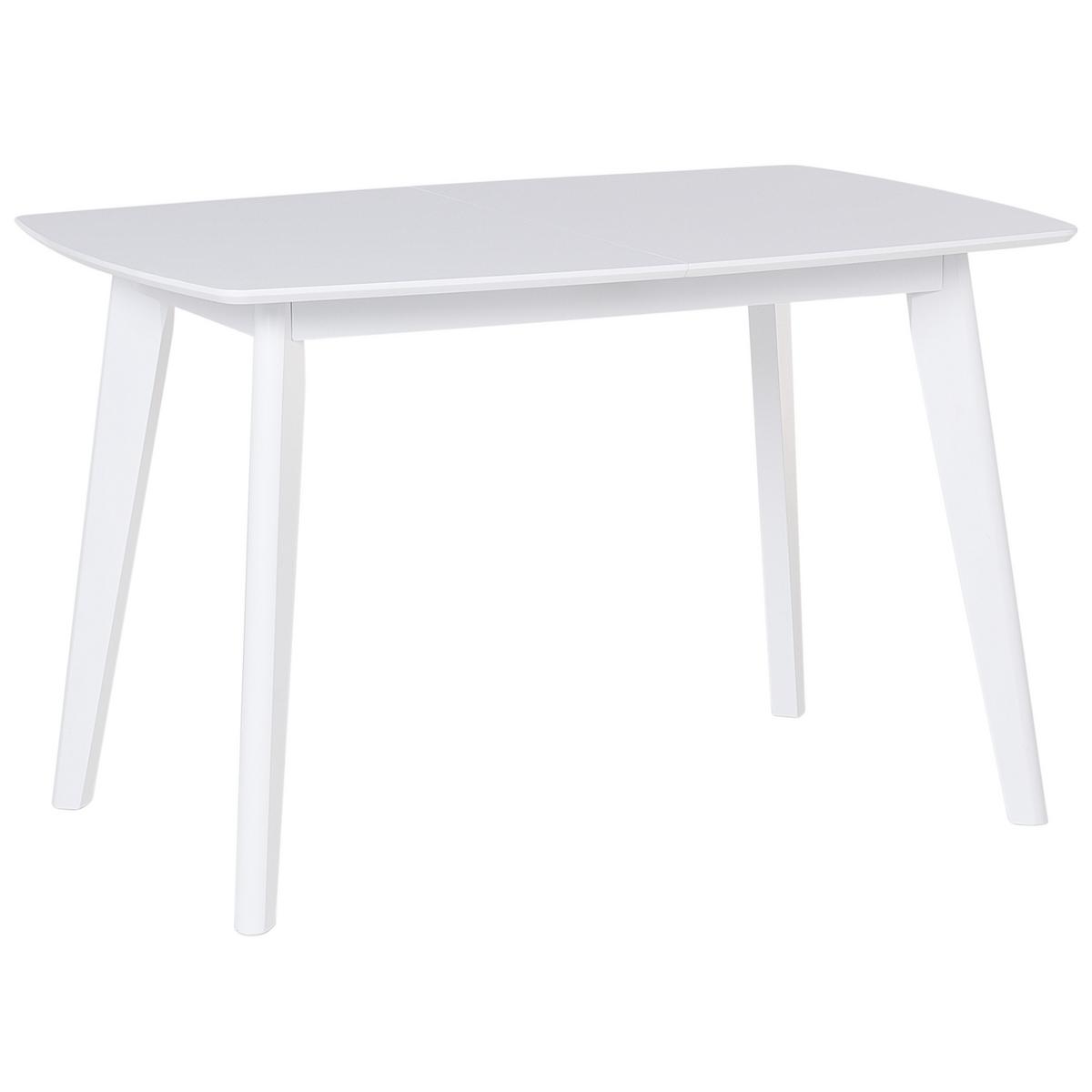 ESSTISCH 120-160/80/75 cm Weiß Rechteckig Sanford - Weiß, Holzwerkstoff (160/80/75cm) - Beliani