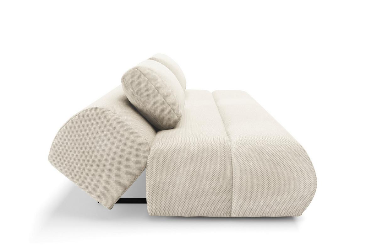 BETTSOFA ATOMO Beige Velours-Stoff mit Schlaffunktion - Beige, Holz (217/82/134cm) - MASSENO