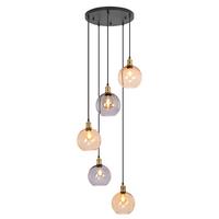 PENDELLEUCHTE Glyveth 54.5/20/156 cm - Multicolor/Schwarz, Glas/Metall (54.5/20/156cm) - ZMH