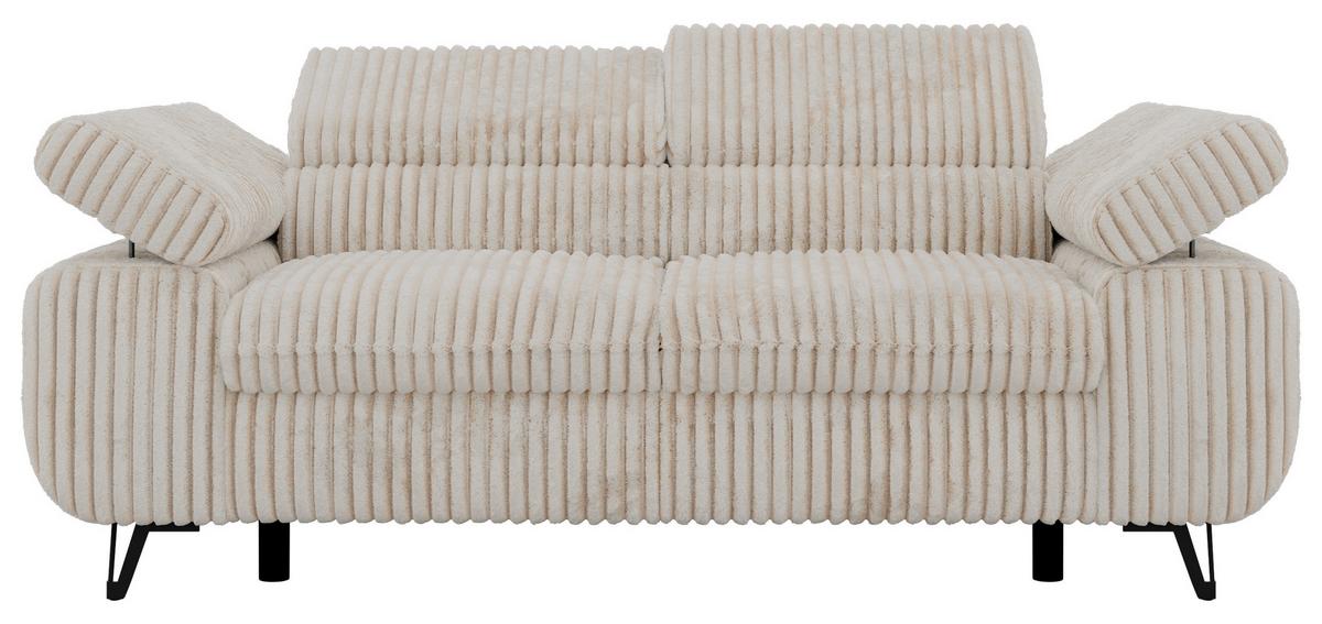 2-SITZER SOFA PETER - Beige Cord - Beige/Creme, Textil/Metall (200/76/99cm) - MKS