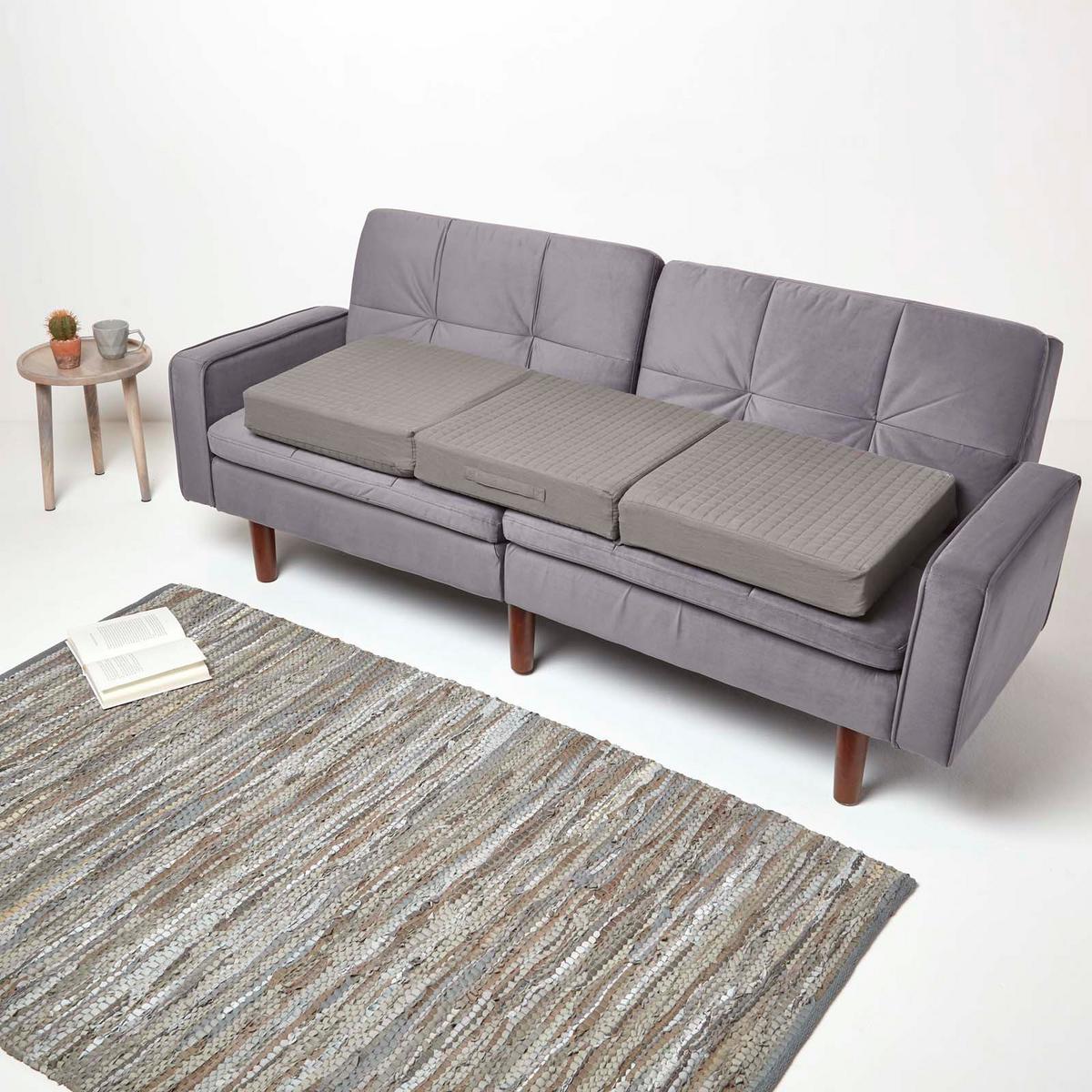 SOFA-AUFLAGE grau 150/50/10 cm – großes Sitzkissen orthopädisch - Grau, Textil (150/50/10cm) - Homescapes