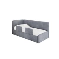 EINZELLBETT Jugendbett mit Bettkasten, Rechts - NORY 100x200 Grau - Blaugrau, Holzwerkstoff/Textil (100/200cm) - ALTDECOR