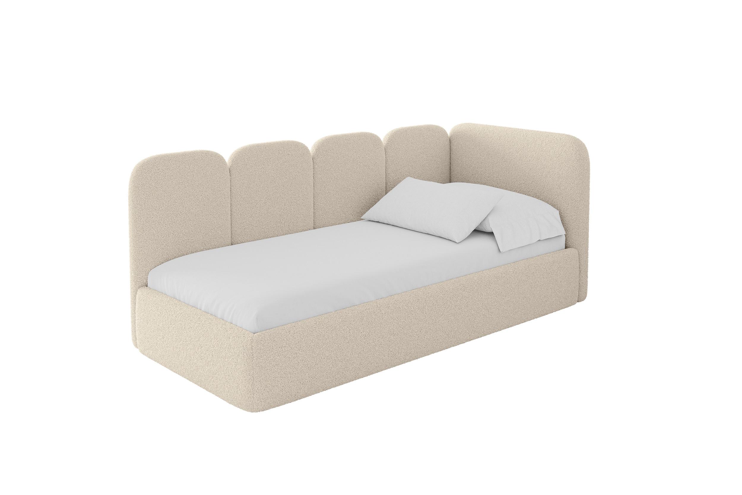 EINZELLBETT Jugendbett mit Bettkasten und Matratze H3/H4, Links - VELY 100x200 Dunkelbeige - Cappuccino, Holzwerkstoff/Textil (100/200cm) - ALTDECOR