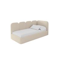 EINZELLBETT Jugendbett mit Bettkasten und Matratze H3/H4, Links - VELY 80x200 Dunkelbeige - Cappuccino, Holzwerkstoff/Textil (80/200cm) - ALTDECOR