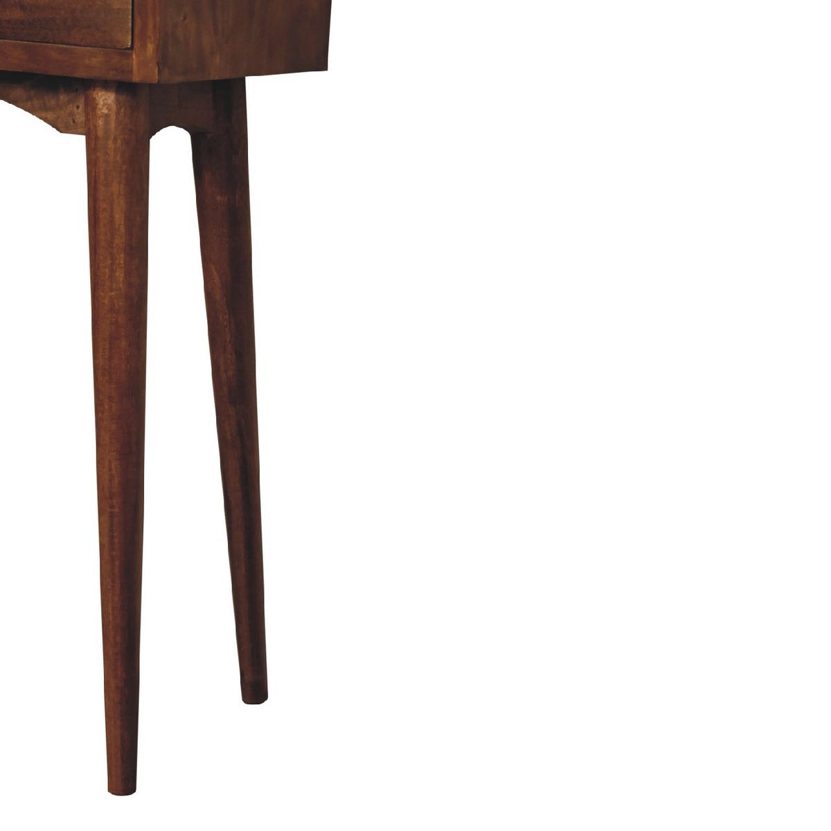 KONSOLENTISCH Mini, im Kastanienholz-Finish, mit 2 Schubladen, Braun - Messingfarben/Braun, Holz/Metall (30/70/78cm) - Artisan Furniture