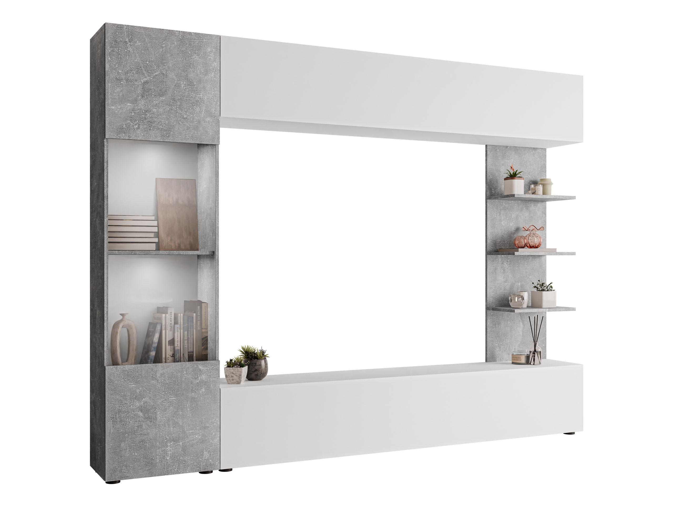 WOHNWAND Lazando, mit weißer LED Beleuchtung - Weiß, Holzwerkstoff (250/187/30cm) - MIRJAN24