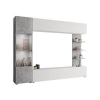 WOHNWAND Lazando, mit weißer LED Beleuchtung - Weiß, Holzwerkstoff (250/187/30cm) - MIRJAN24