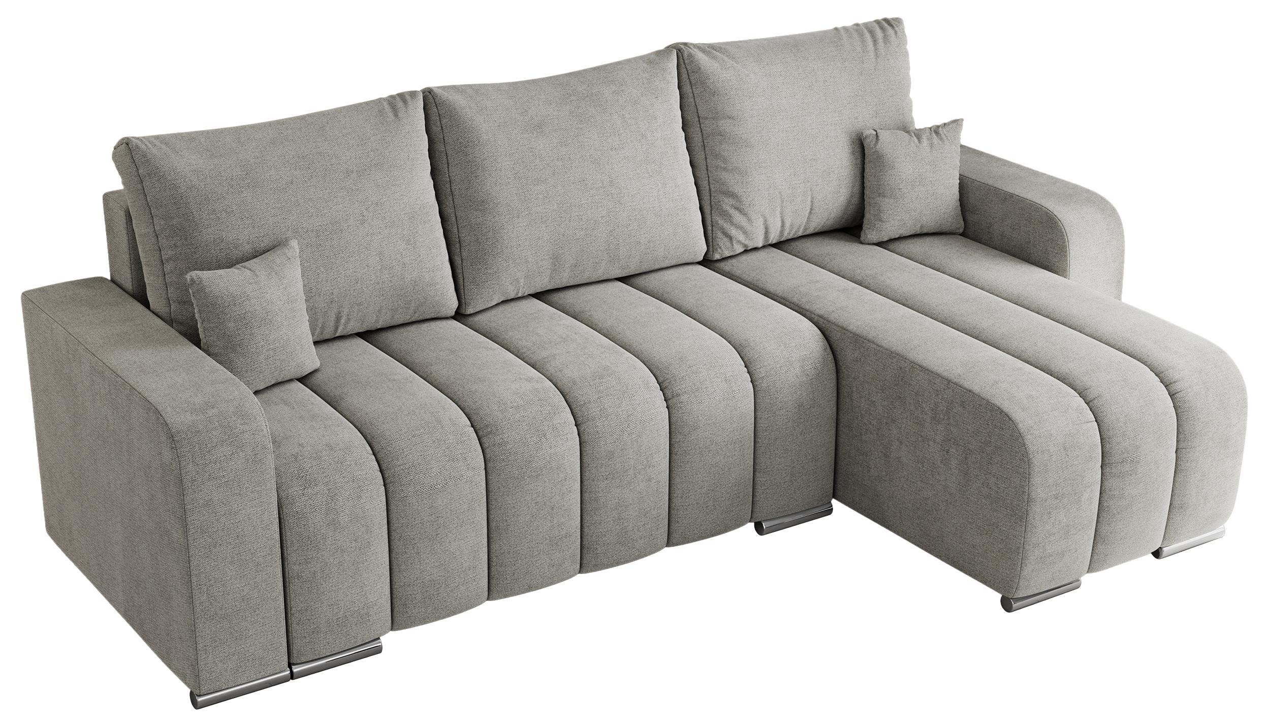 ECKSOFA KIRASSO L Hellgrau Stukture - Hellgrau/Grau, Textil (245/147cm) - MKS