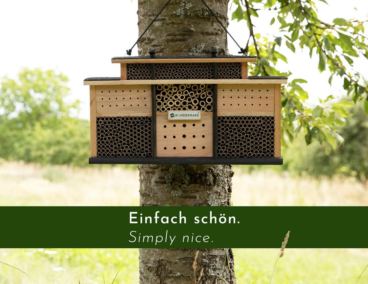 INSEKTENHOTEL aus Holz mit 7 Zimmern, hängend - Braun, Holz (48/27/10.5cm) - WONDERMAKE