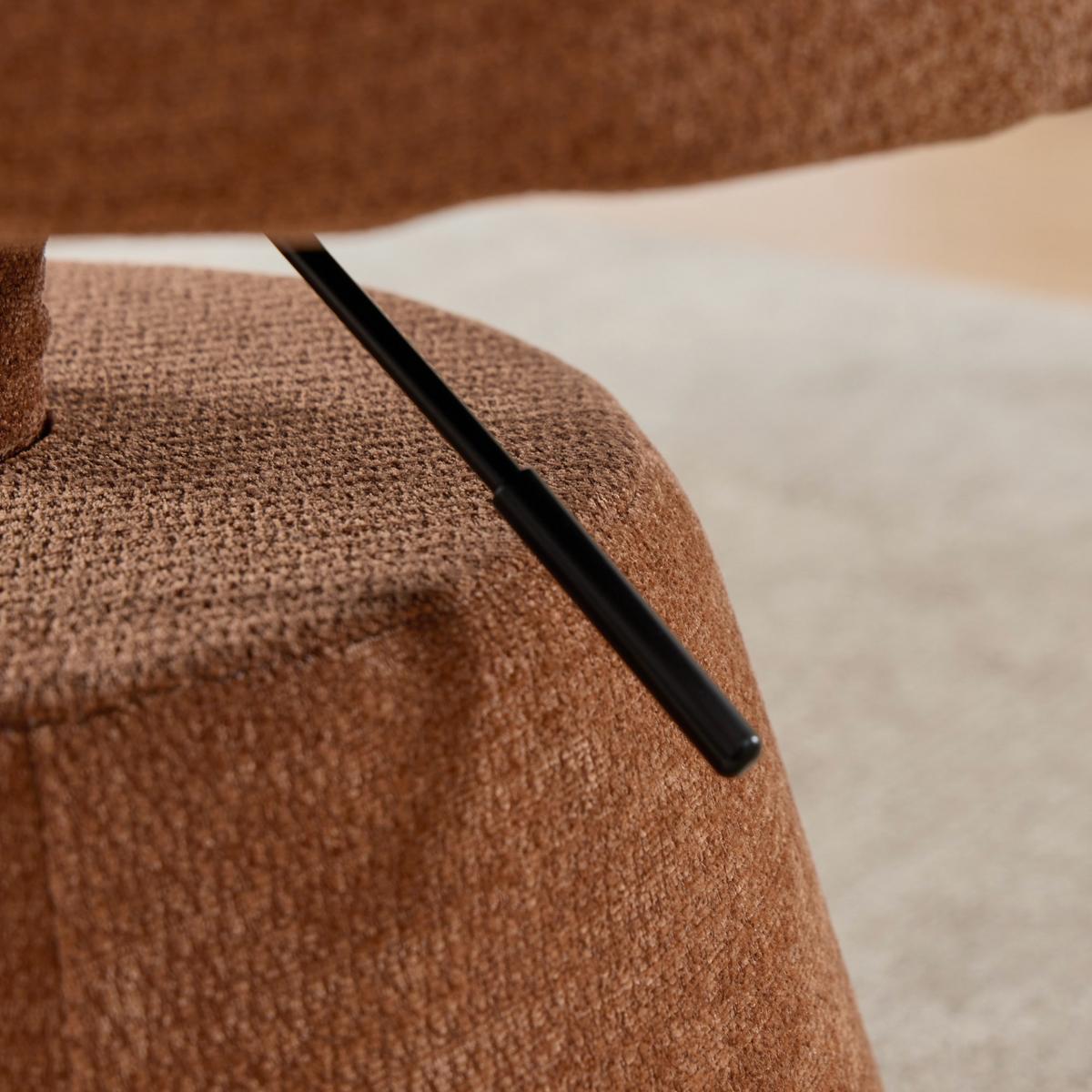 DREHSTUHL Höhenverstellbar 360° Barhocker Chenille - Orange, Textil (57.5/92.5/60cm) - Urban Meuble