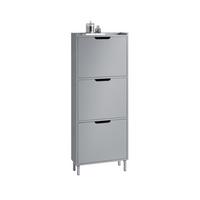 SCHUHSCHRANK Grau - Grau, Holzwerkstoff/Metall (50/129/19cm) - SoBuy