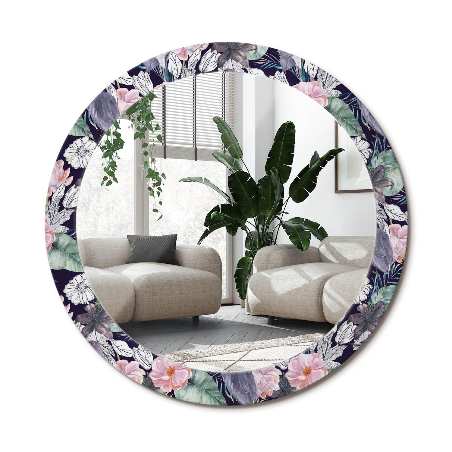 SPIEGEL Rund Ø 80 cm mit Aufdruck - Multicolor, Glas (80/80/0.4cm) - Wallfluent