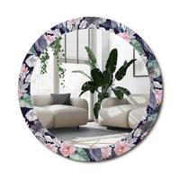 SPIEGEL Rund Ø 80 cm mit Aufdruck - Multicolor, Glas (80/80/0.4cm) - Wallfluent