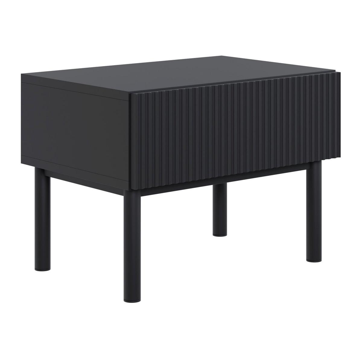 NACHTTISCH Veldio New Schwarz 50 cm - Schwarz, Holzwerkstoff/Metall (50/44/35.6cm) - Selsey