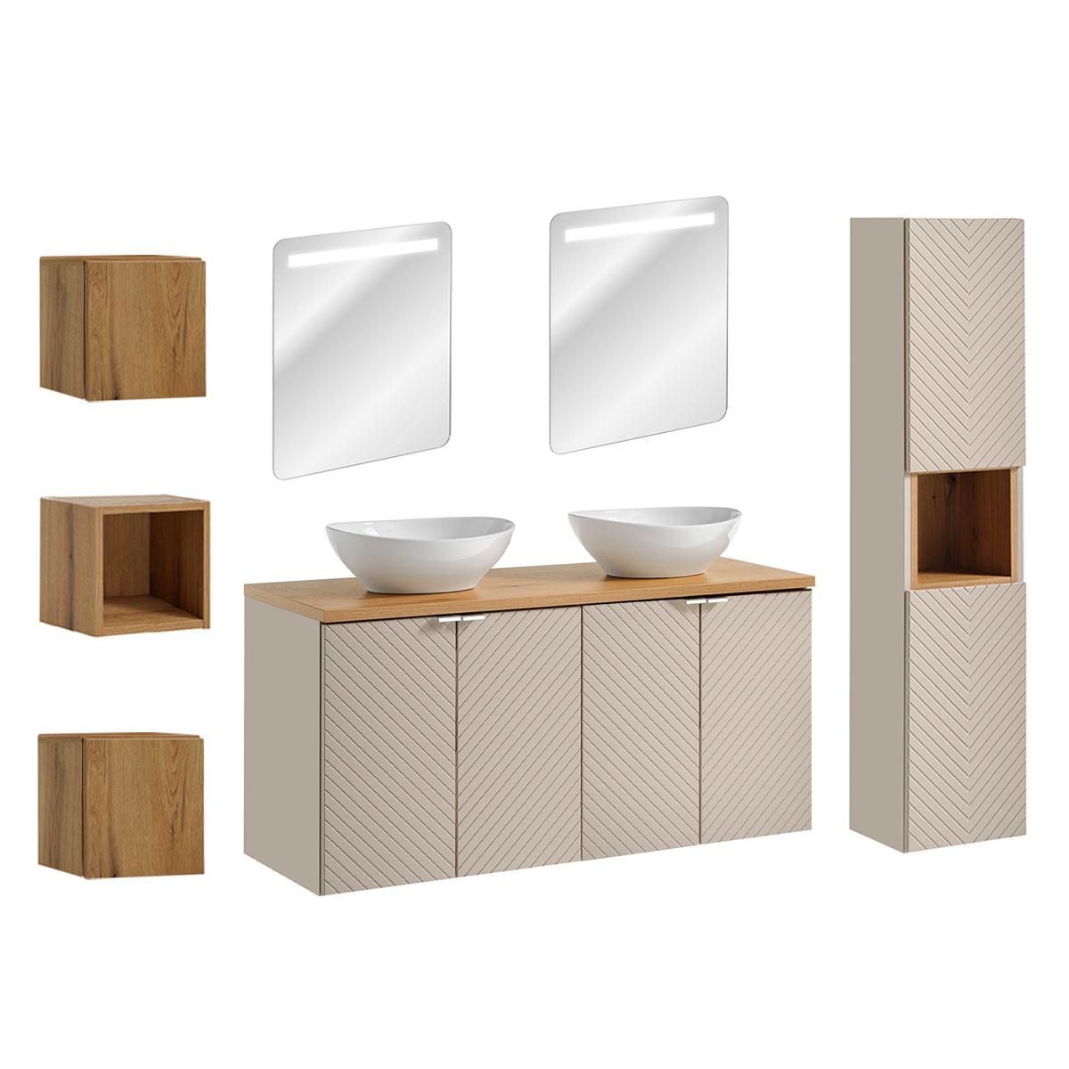 BADMÖBEL 120cm Manoa 2er-Set Kaschmir - Holz - Kaschmir, Holzwerkstoff (120/59/40cm) - Petits-meubles