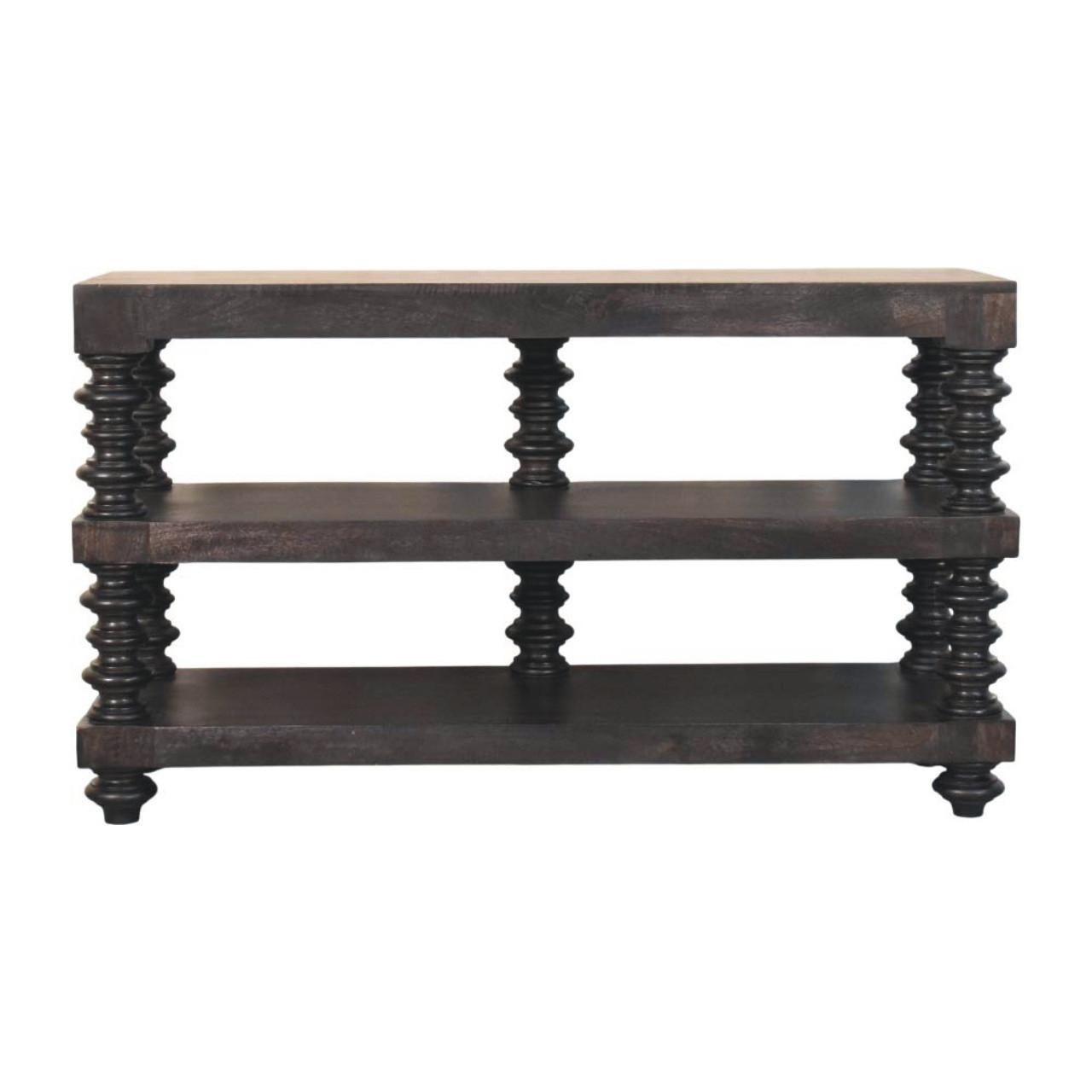 KONSOLENTISCH in tiefem Carbon-Escheton, 2 Ablagen, braun mit Carbon-Finish - Dunkelbraun, Holz (40/130/76cm) - Artisan Furniture