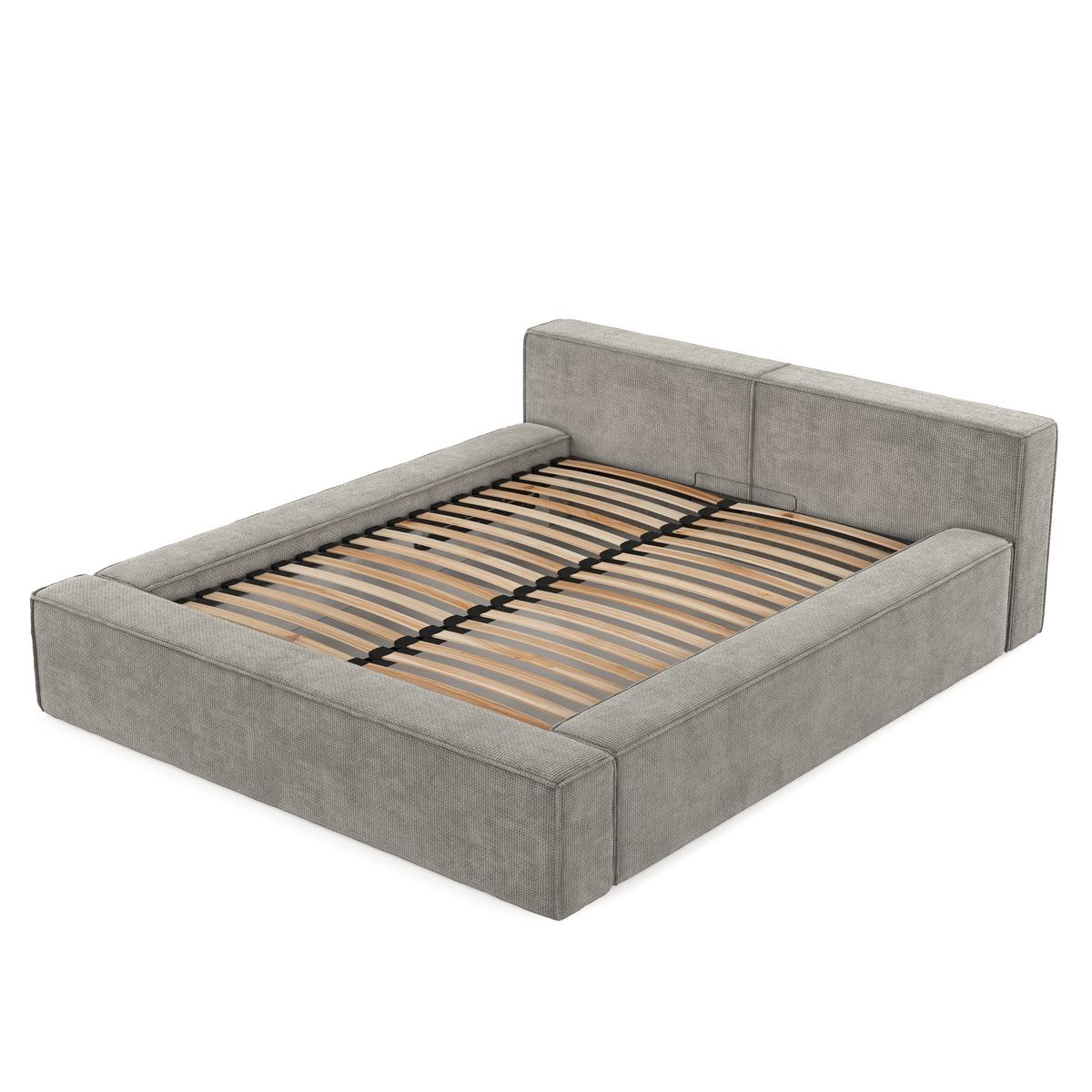 POLSTERBETT Casto mit Stauraum 180/200 cm Hellbeige im Bonita Stoff - Beige/Schwarz, Holz/Holzwerkstoff (180/200cm) - AltaBeds