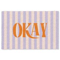 FUSSMATTE Lila – Orange – Streifen – Okay 180x120 cm - Flieder, Kunststoff (180/0.4cm) - MuchoWow