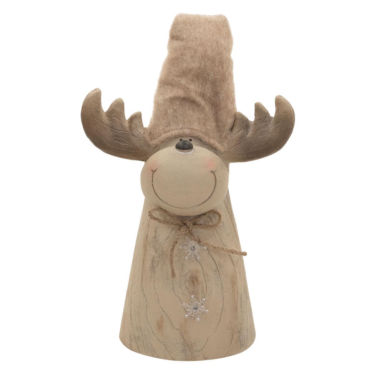 WEIHNACHTSELCH-FIGUR mit LED-Beleuchtung Weihnachtsdeko Innen höhenverstellbar 45-63 cm Braun Holzoptik - Braun, Stein (30/63/21cm) - ECD-Germany